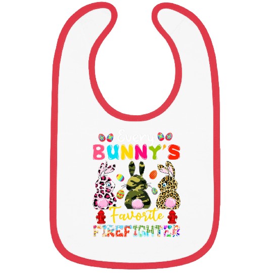 Every Bunnys Favorite Firefighter Three Easter Bunnies Bibs