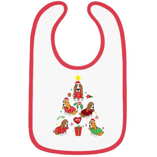 Basset Hound Pet Christmas Ornament Tree Bibs