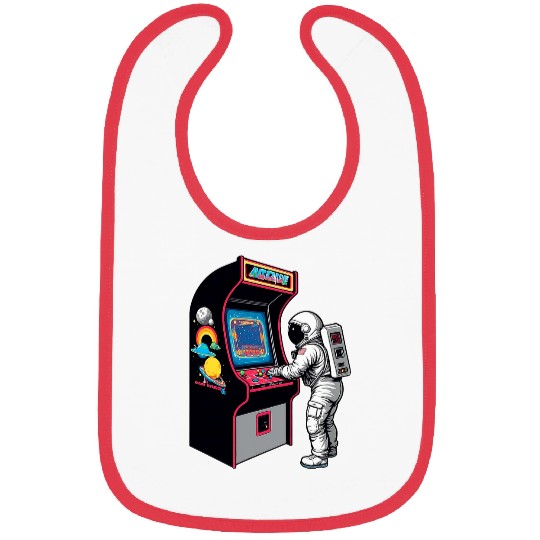 An Astronaut playing an 80s arcade game Outer Space 1 Bibs