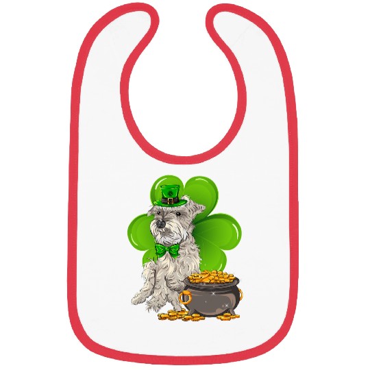 Schnauzer Pet St Patricks Day Schnauzer Shamrock Pet Bibs