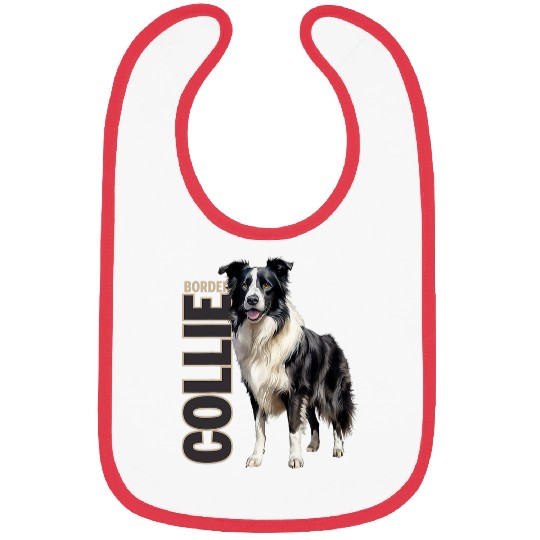 Border Collie Pet Watercolor Bibs
