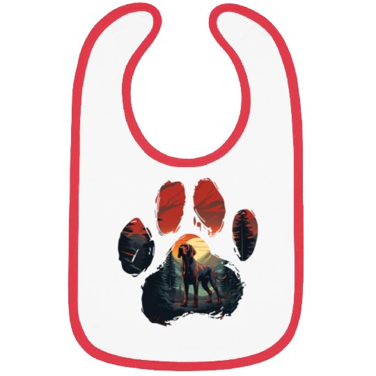 Coonhound Pet Redbone Coonhound Paw Mountain Design Dog Mom Dad Bibs