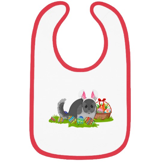 Chinchilla Mammal Easter Egg Hunting Bunny Chinchilla Easter Sunday Bibs