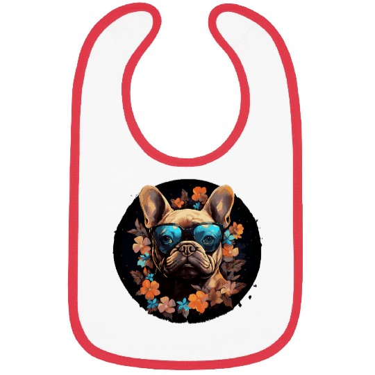 French Bulldog Pet with Flowers Bibs