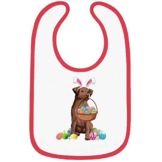 Pug Pet Cute Easter Chocolate Lab Easter Pug Dog Happy Easter Bibs