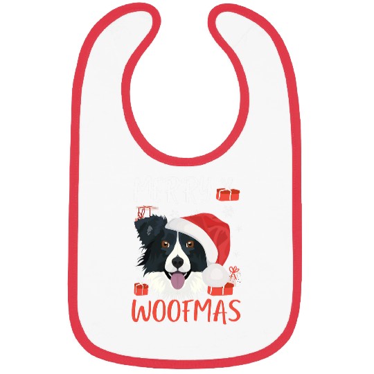 Border Collie Pet Merry Christmas 3 Bibs