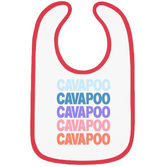 Cavapoo Pet Funny Modern Repeated Text Design Bibs
