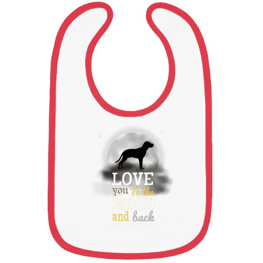 Coonhound Pet Redbone Coonhound Dog Love To The Moon Bibs