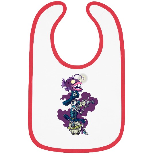 Funny Violin Deep sea fish with pirates Skeletons playing the violin. Bibs