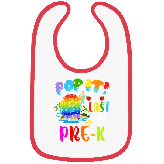 Pop it Last Day Prek Teacher Student Summer Fidget Toy Bibs