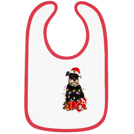 Schnauzer Pet Santa Christmas Tree Lights xmass Boy Dog 3 Bibs