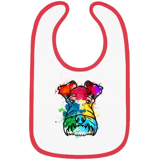 Schnauzer Pet Water Color Dog Paint Splat Bibs