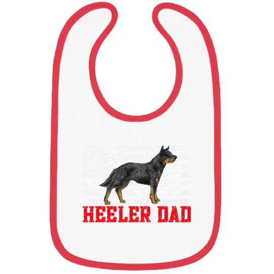 Australian Cattle Pet Blue Heeler Dad American Flag Australian Cattle Bibs