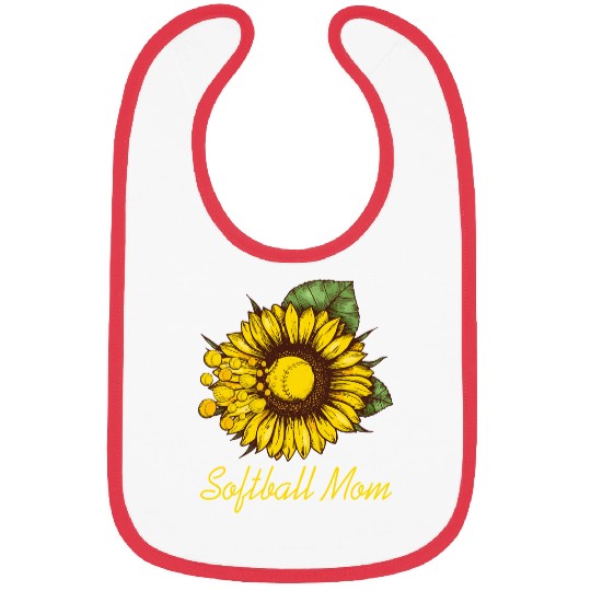 Softball Gift Mom and sunflower 186 Bibs