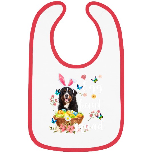 Bernese Mountain Pet Happy Easter Day Colorful Egg Hunt Squad Bibs