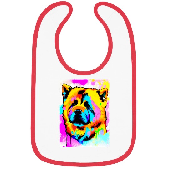Chow Chow Pet Pop Art Design Gradient Bibs