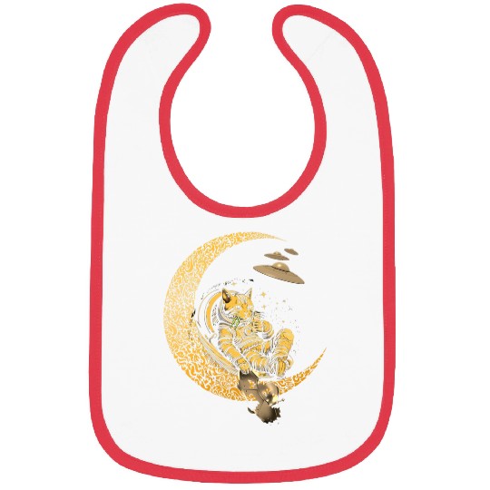 Lunar Cat Astronaut Space Explorer Alien Crash Site Bibs
