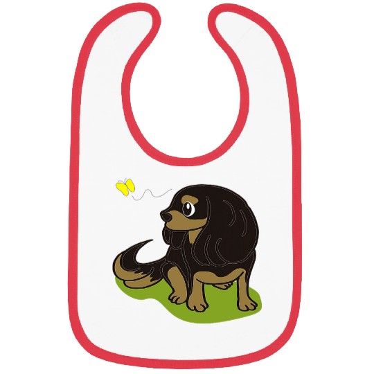 Cavalier Pet King Charles Spaniel Black and Tan Bibs