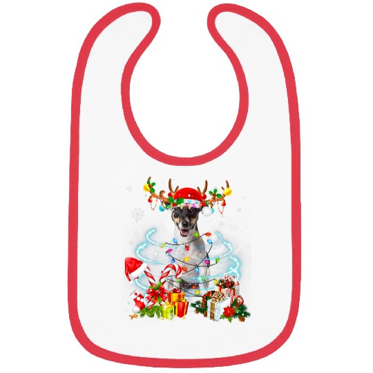 Jack Russell Pet Reindeer Christmas Tree Lights Pajama 213 Bibs