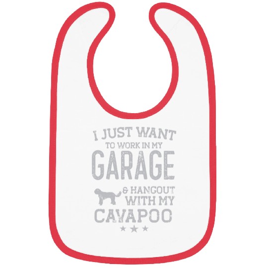 Cavapoo Pet Dad Car Garage Hangout Men Bibs