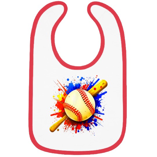 Sport Baseball And Bat Splat Bibs