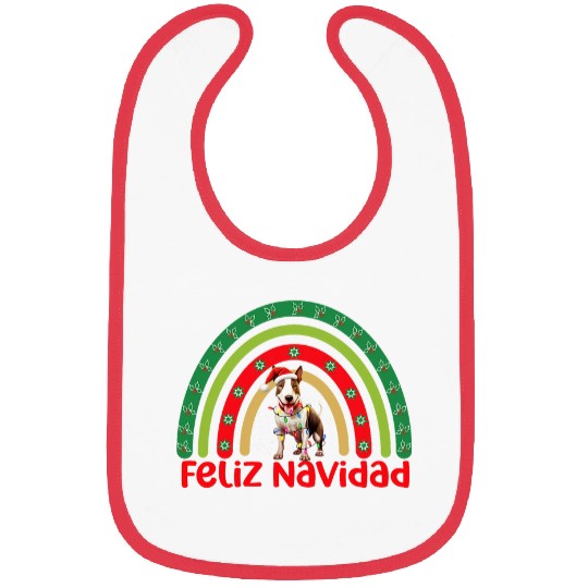Bull Terrier Pet Feliz Navidad Christmas Decorations Bibs