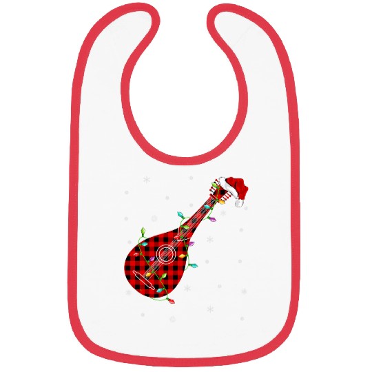 Funny Mandolin buffalo plaids Family Matching Mandolin Christmas Pajama Bibs
