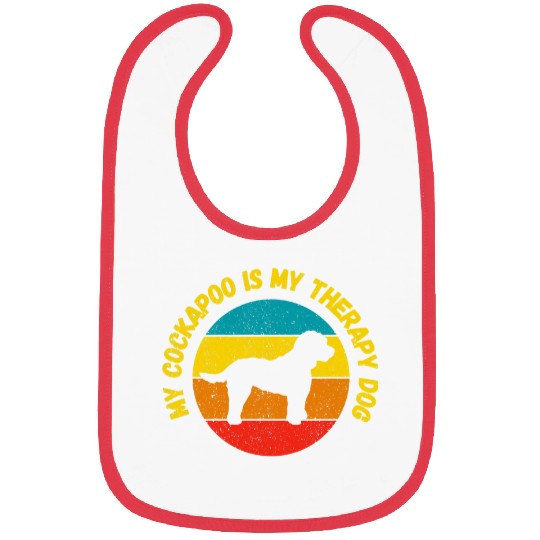 Cockapoo Pet Therapy Dog My Cockapoo Is My Therapy Dog Retro Bibs
