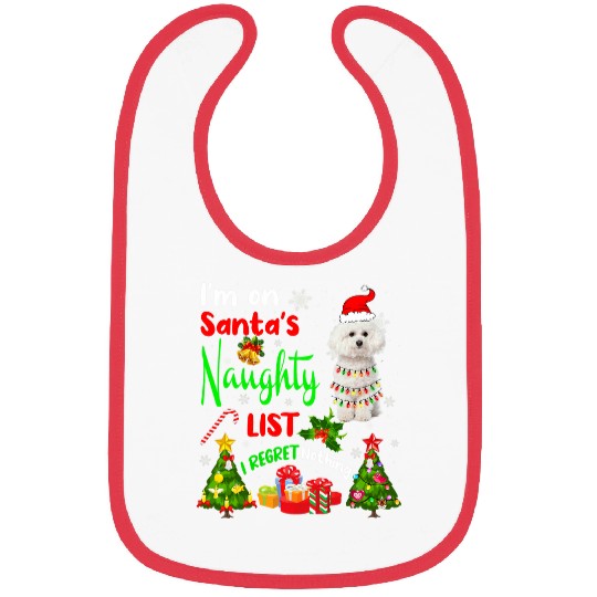 Bichon Pet Frise Santa Bichon Frise Im On Santas Naughty List xmass Tree Bibs