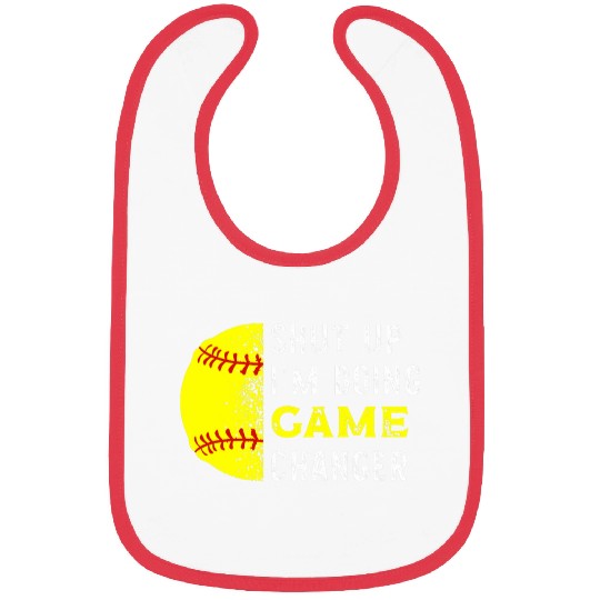 Sport Baseball Shut Up Im Doing Game Changer Funny Baseball Player Bibs
