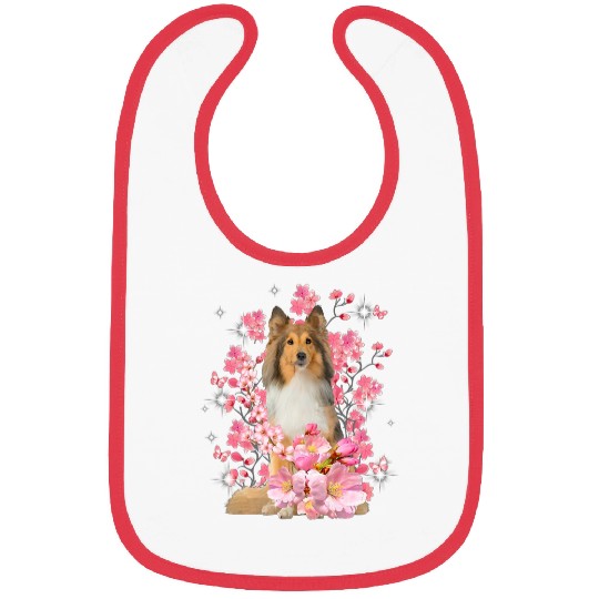 Shetland Pet Cherry Blossom Flowers Bibs