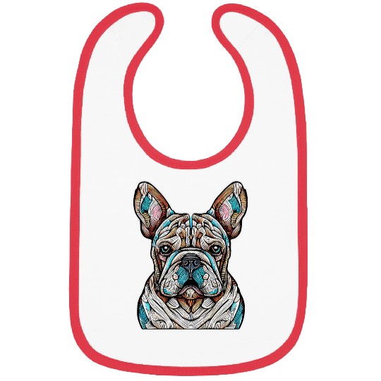 French Bulldog Pet Frenchie Abstract Bibs