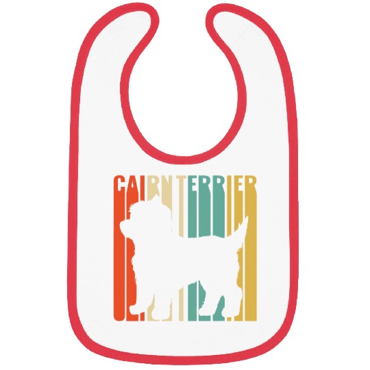Cairn Terrier Pet Retro 1970s Dog Silhouette Bibs