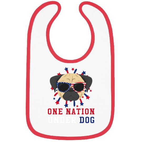 Pug Pet 2One Nation Under Dog 4th Of July Bibs