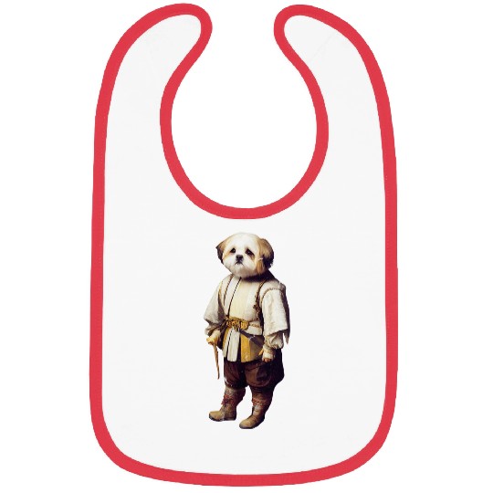 Lhasa Apso Pet Funny Lhasa Apso Dog Baroque Art Bibs