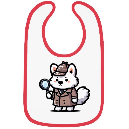 Samoyed Detective Funny Dog Mystery 1 Bibs