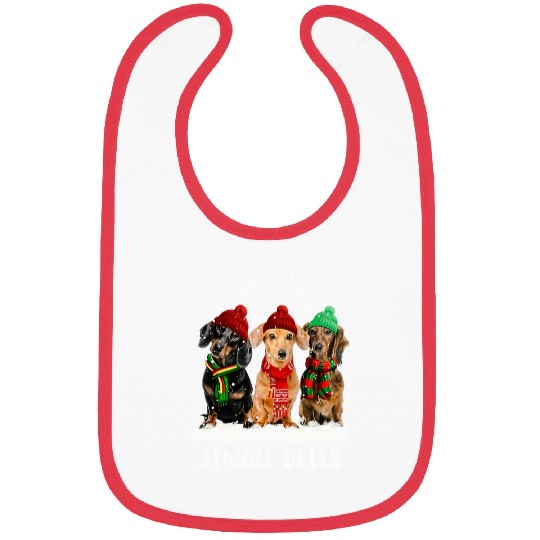 Dachshund Pet Jingle Bells Christmas Snow Tree Bibs
