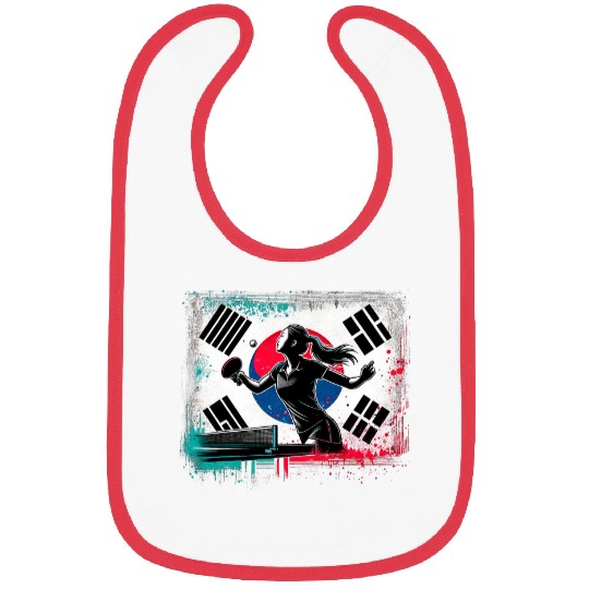 Sport Ping Pong Player South Korea Flag Bibs