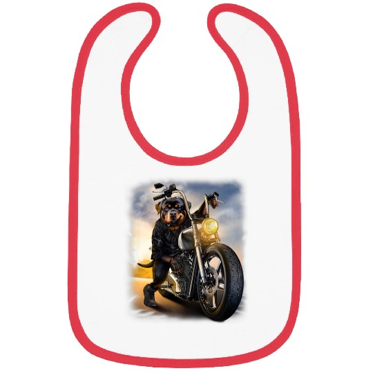 Rottweiler Pet Riding Chopper Motorcycle 3 Bibs