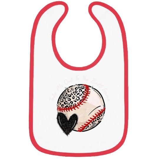 Sport Baseball Take Me Out To The Ball Game Leopard Baseball Player Lover Bibs