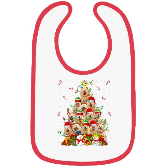 Chow Chow Pet xmass Lighting Tree Santa Chow Chow Christmas Bibs