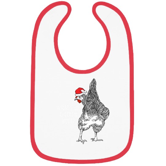 Guess What Chicken Butt Funny Egg 2Chicken Christmas Farmer Bibs