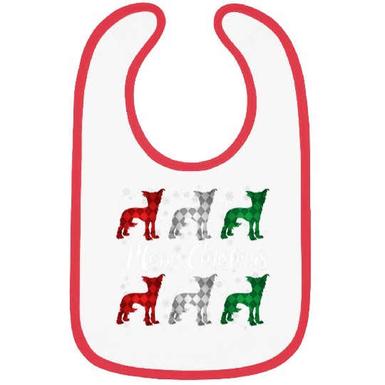 Chinese Crested Pet Merry Christmas Argyle Bibs
