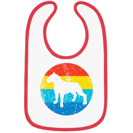 Cane Corso Pet Breed Silhouette Retro 1970s Circle Bibs