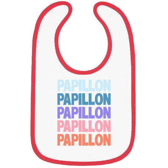 Papillon Pet Funny Modern Repeated Text Design Bibs