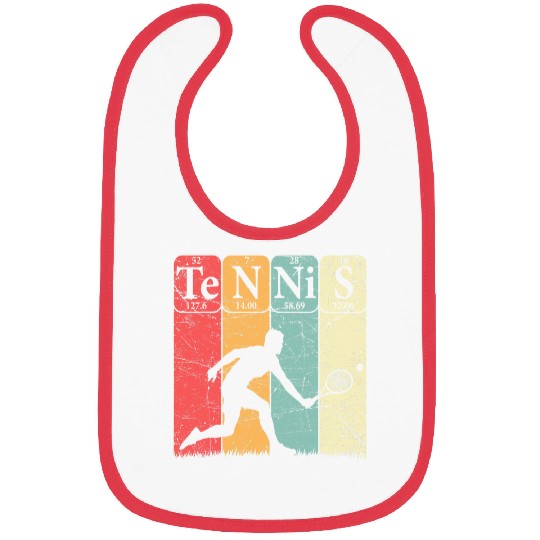 Sport Ping Pong Periodic Table Elements Tennis Player Nerd Vintage Bibs