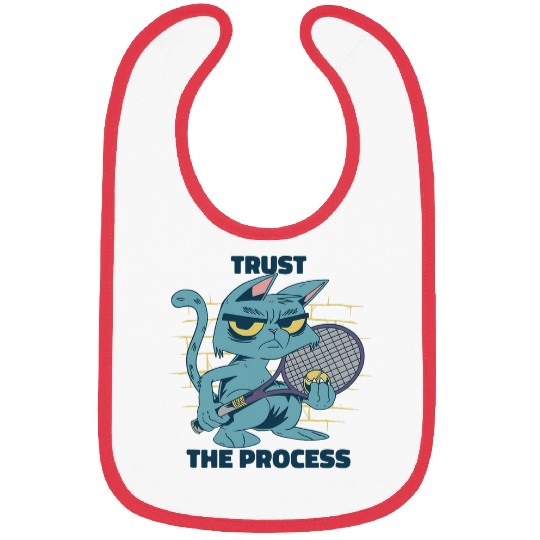 Sport Tennis Trust The Process Retro Tennis Player Present Bibs