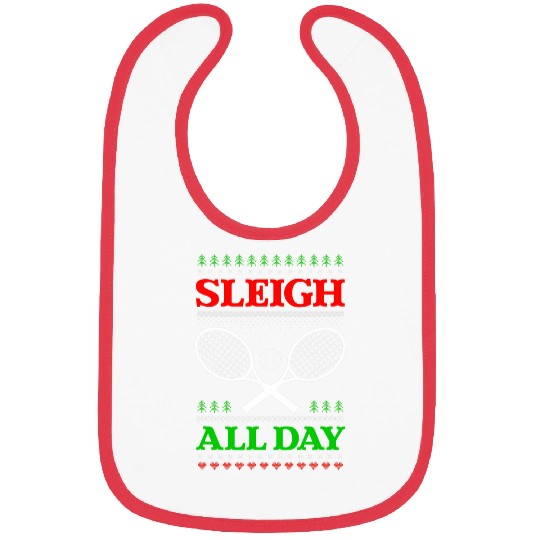 Sport Tennis Sleigh All Day Design Christmas Bibs