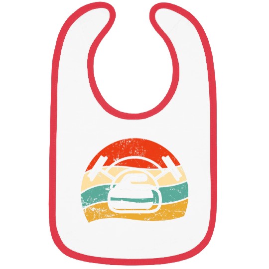 Retro Curling Stone Broom Curling Player Winter Sports Bibs