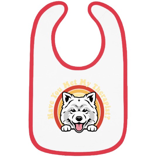 Emotional Support Therapy Dog Samoyed Breed Retro Pet Spitz Bibs